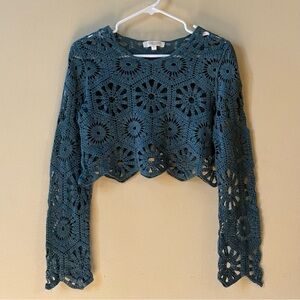 Cropped Crochet Sweater